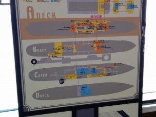 A layout of the ship. A self guided tour will take at least an hour, so be prepared to do some walking.&nbsp;