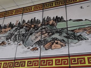 One of the paintings inside the pavilion
