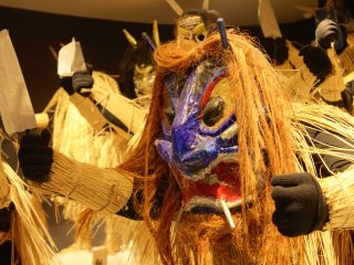 There are many fantastic Namahage masks on display at the Namahage Museum.