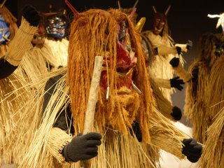 Men from the villages will dress up as Namahage during the new year season and visit houses in the villages to check in on children who have been good or bad during the year.