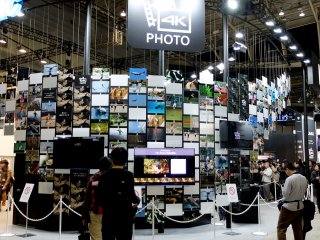 Panasonic had a huge display of printed photos as well as small TV screens to showcase the details in their new 4K technology cameras.&nbsp;