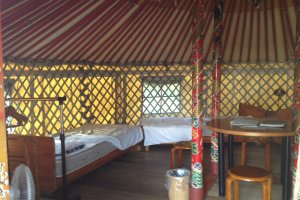 The interior of the yurt; artwork in its own right