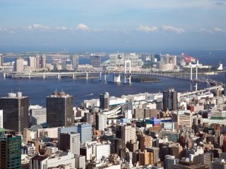 Looking out towards Tokyo Bay from the second observation deck