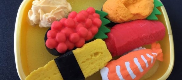 Play & Erase with Fun Sushi Erasers