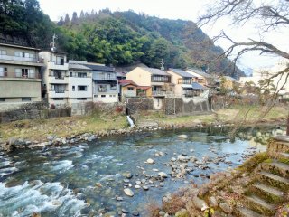 The Yoshida River that runs through the center of Gujo Hachiman