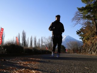 Jogging in the morning with Fuji-san