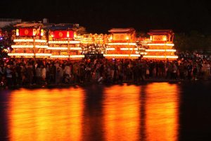The climax of the Saijo Festival beside the Kamo River