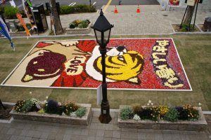 Streets decked with flower paintings