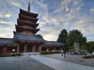 The beautiful Five Story Pagoda at Sensoji Temple