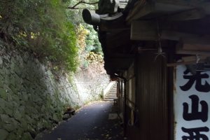 The narrow path leading to the temple