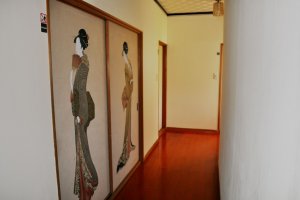 A Japanese decorated corridor in the first floor