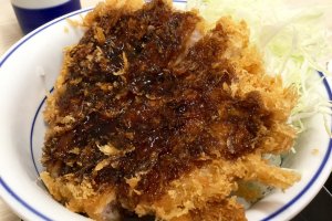 Tonkatsu topped with Katsuya's special sauce. 