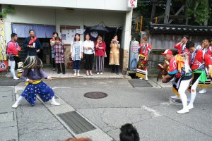 The shishimai dance being performed