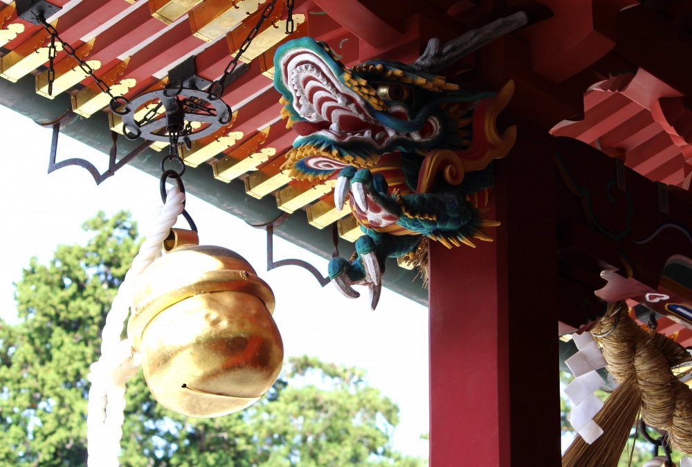 A big bell at a Shinto shrine