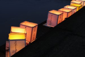 Lanterns along the riverbank
