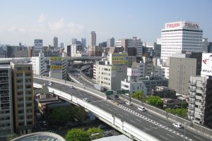 The view of Osaka from the hotel