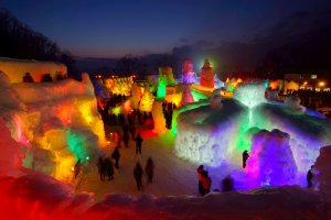 A colorful winter wonderland in Hokkaido