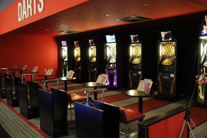 Darts are located on the second floor and on the fifth floor