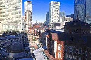 View of Tokyo Station from KITTE Garden on the top floor of the KITTE&nbsp;Marunouchi&nbsp;Building