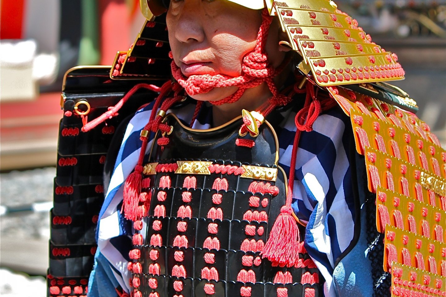 One of the thousands of the locals dressed in traditional warrior attire for the 1,000-person Samurai Procession in Nikko