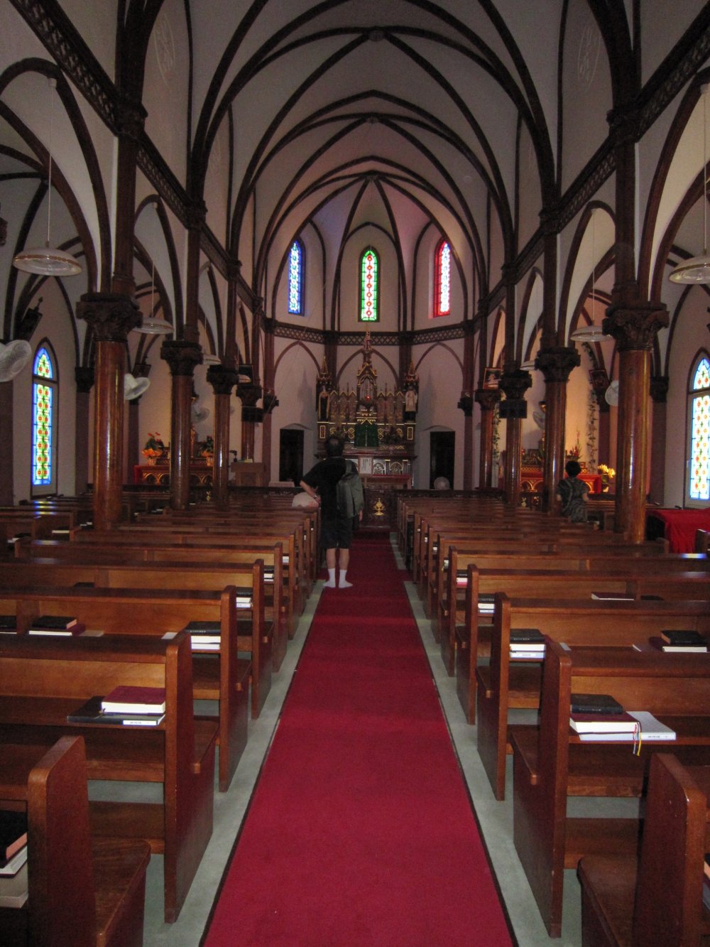 Inside Aosagaura Church, seen from the entrance