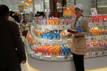 <p>The Japanese love crackers of all shapes and flavors. This entire stand is dedicated to them</p>