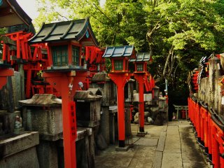 Lanterns at the top shrine