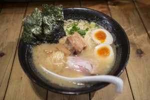 Second day: The tonkotsu ramen, served with the softest pork belly, runny egg yolks and delicious tonkotsu broth.