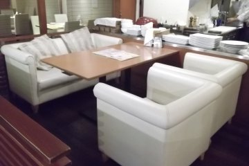 <p>Another of the tables where you can sit and watch the chefs at work</p>