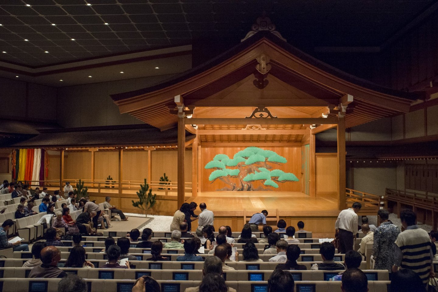 Inside the 591-seater auditorium with the beautiful 'Noh stage' on display