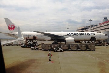 JAL Boeing 777 at Tokyo Haneda International Airport
