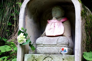 <p>Another Jizo statue on the path. There were four statues lining the road</p>