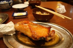Crispy chicken skin at Ikkaku