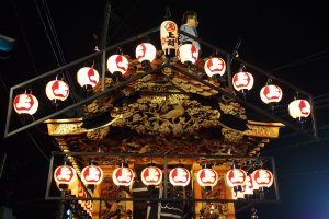 The ornate carvings on the Yatai