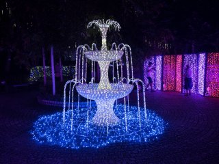 Fountain made of LED lights