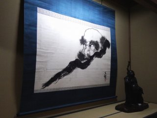 Painting of Dharma, the icon of Zen Buddhism, is on the wall of &#39;Sanshōkaku&#39;, the reception hall of Eiheiji temple