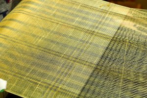 Silk going through the loom in Furusato Mura