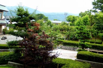<p>Kasumigajo Park viewed from the stone steps leading to it</p>
