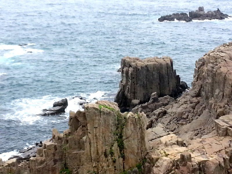<p>Jagged landscape of Tojinbo Cliffs</p>