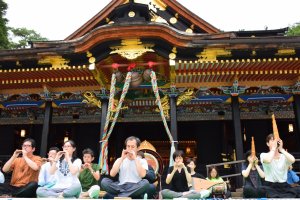 Gagaku music performed in an open-air concert at Osaki Hachiman&nbsp;Shrine in Sendai