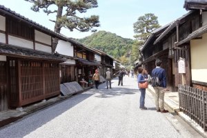Shinmachi-dori is an old merchant street lined with traditional wooden houses