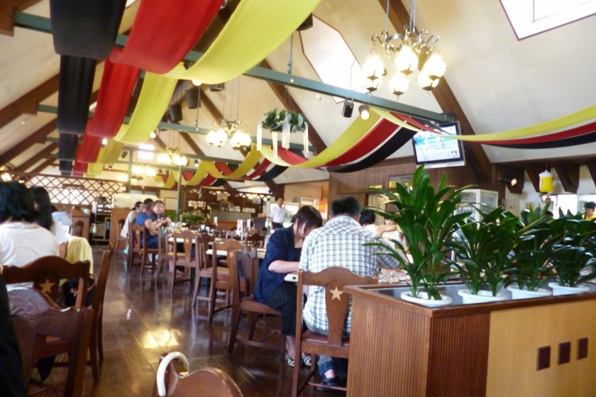The interior is supposed to look like an European style restaurant.