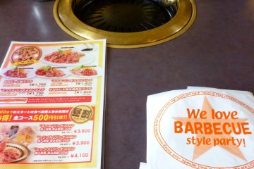<p>Our barbeque area was not the traditional Ghengis Khan hat, but instead a normal yakiniku grill. Still, even without the interestingly shaped grill, it&#39;s still quite fun to cook up your own lunch before you eat it.</p>