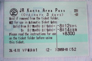 A close-up of the ticket attached to the pass