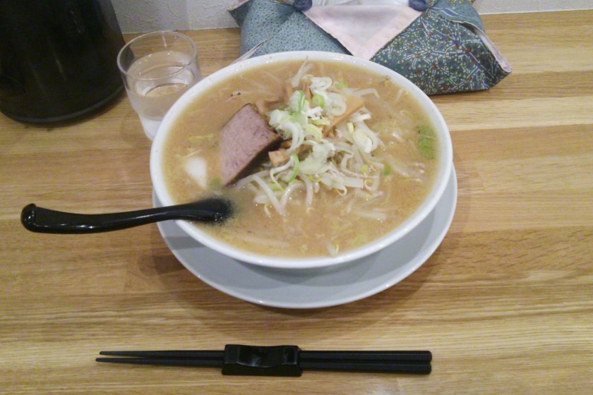The red miso is the most famous ramen here; this is its non-spicy white counterpart