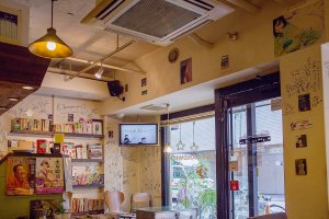 With a fun and chic interior, Words Cafe also includes a library of books on various topics of interest