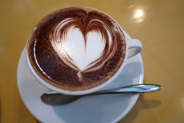 <p>Cafe mocha from the hands of a coffee artist</p>