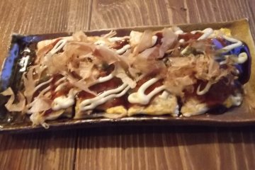 <p>My big, hearty okonomiyaki pancake</p>