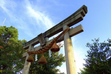 <p>Torii gate under the blue sky</p>