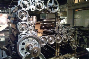 One of the many, beautiful printing presses on display.